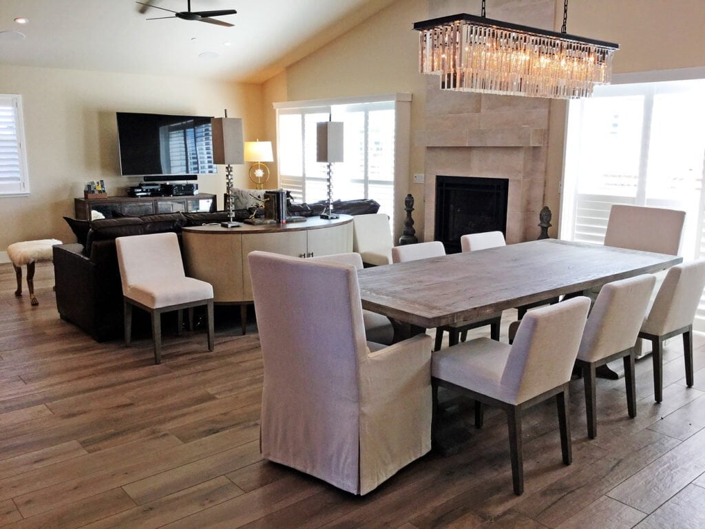 Great room in home rebuilt after 2017 wildfires in the Coffey Park neighborhood in Santa Rosa CA