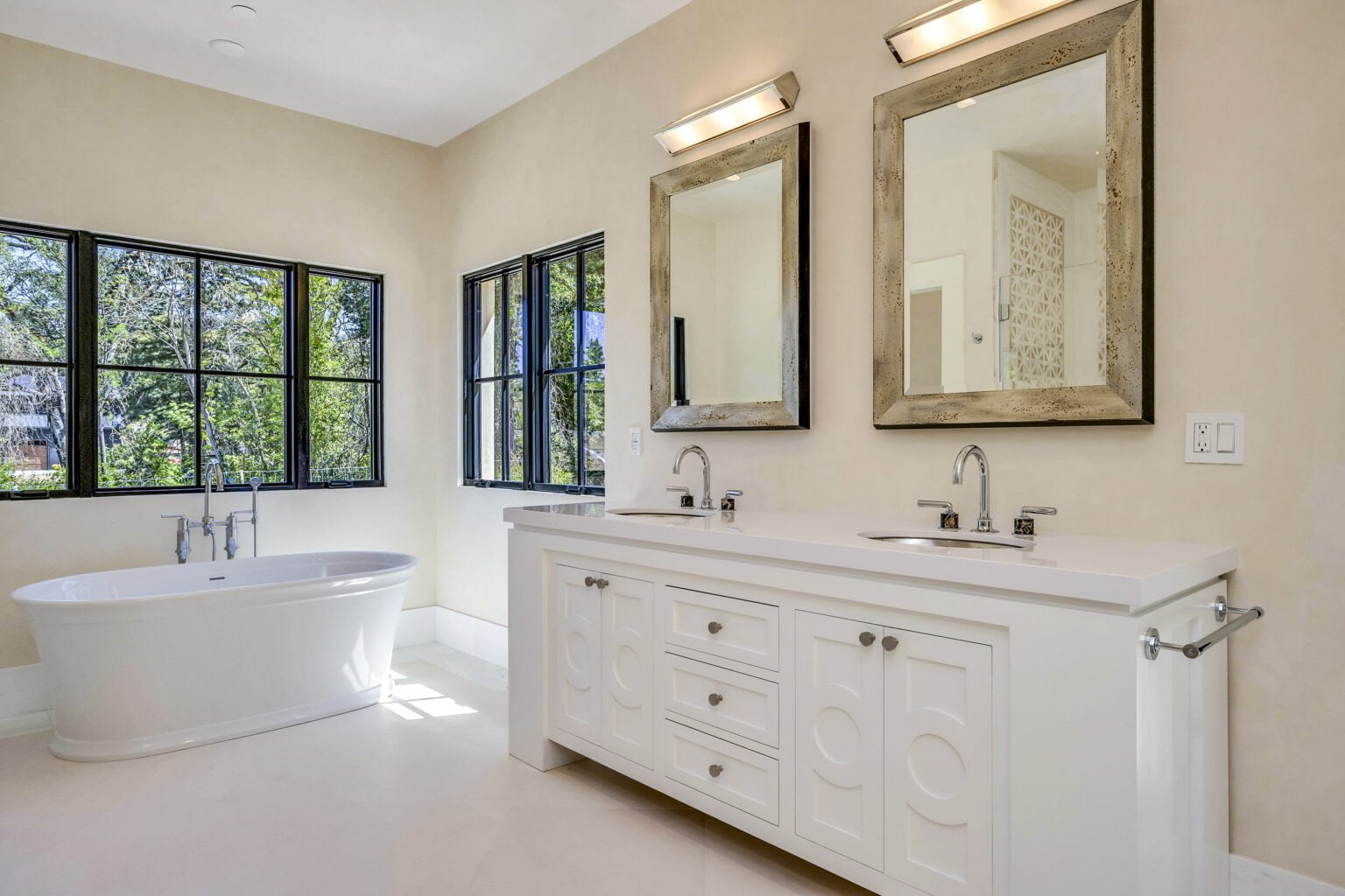 Photograph of right side of Main Bathroom in Santa Rosa Hills Custom Transition Rebuild